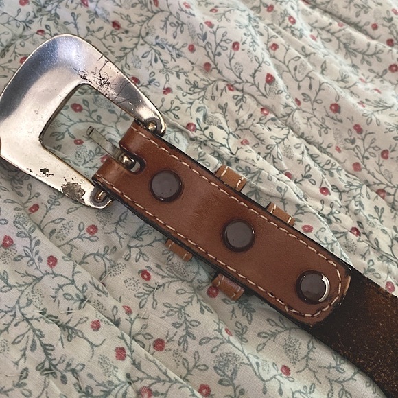 Southwestern Stitched Leather Belt - Picture 4 of 6